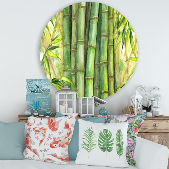 Designart - Bright Green Bamboo Stems